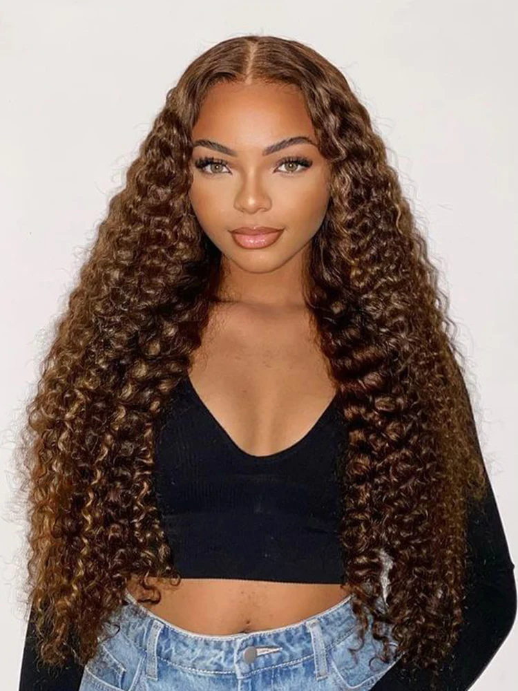 CurlyMe Pre-cut 7x5 Swiss Lace Water Wave Wear Go Highlights Ombre Hair Glueless Wig - Image 11