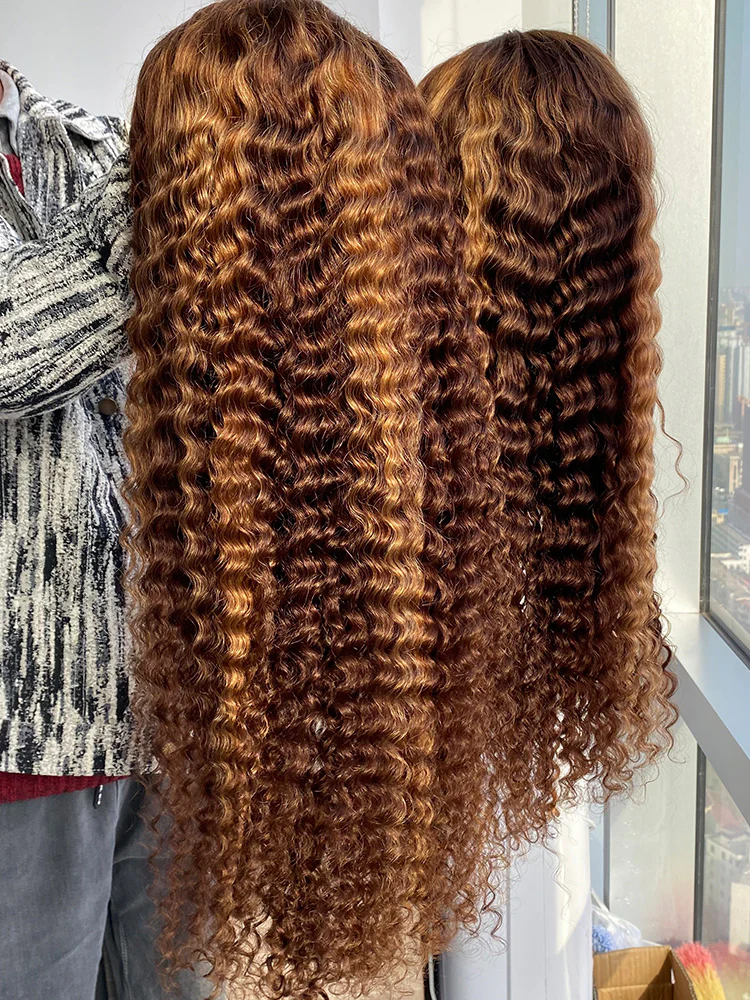 CurlyMe Pre-cut 7x5 Swiss Lace Water Wave Wear Go Highlights Ombre Hair Glueless Wig - Image 6